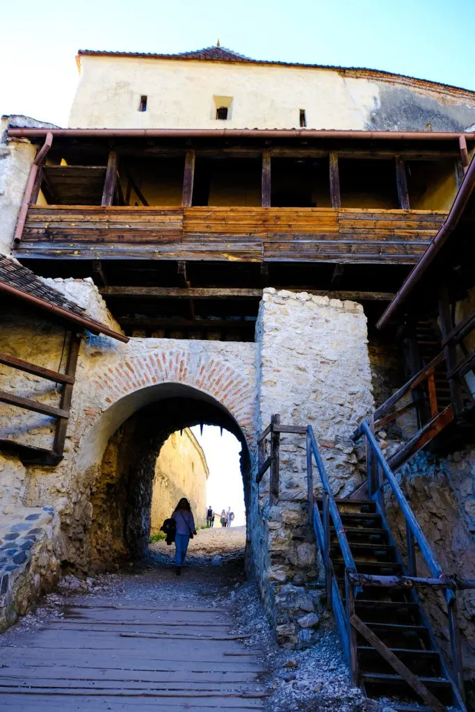The interior of Rasnov Fortress, Romania
