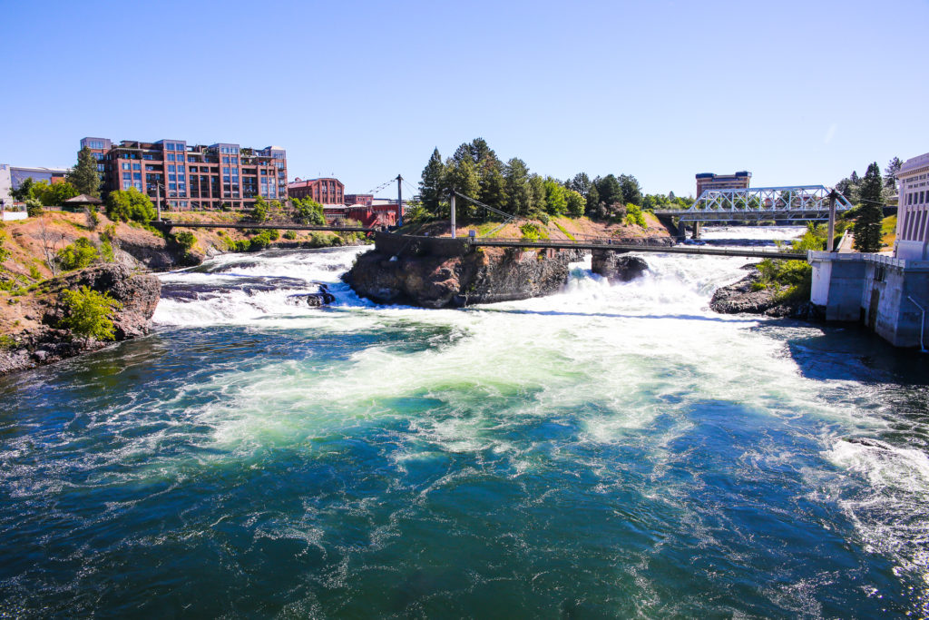 The Spokane River in Spokane, Washington