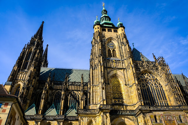 St. Vitus Cathedral within the Prague Castle Complex is a beautiful work of architecture