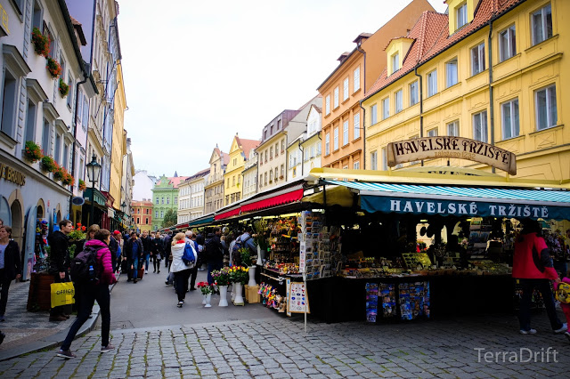  Prague's streets are full of color, be it from the buildings or the city's oldest market
