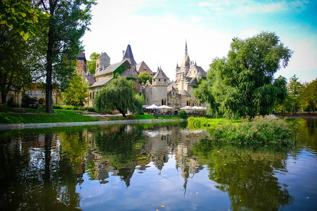 Vajdahunyad Castle in Varosliget Park in Budapest is a lovely place to spend an afternoon