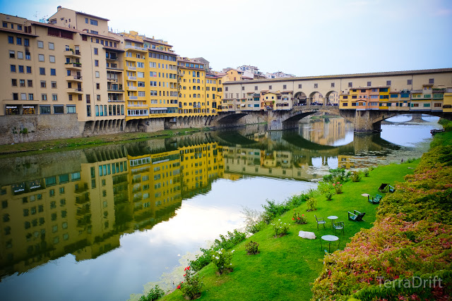 A view of the Arno River in Florence, Italy