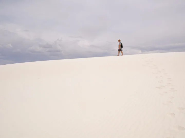 camping and sledding at White Sands National Monument