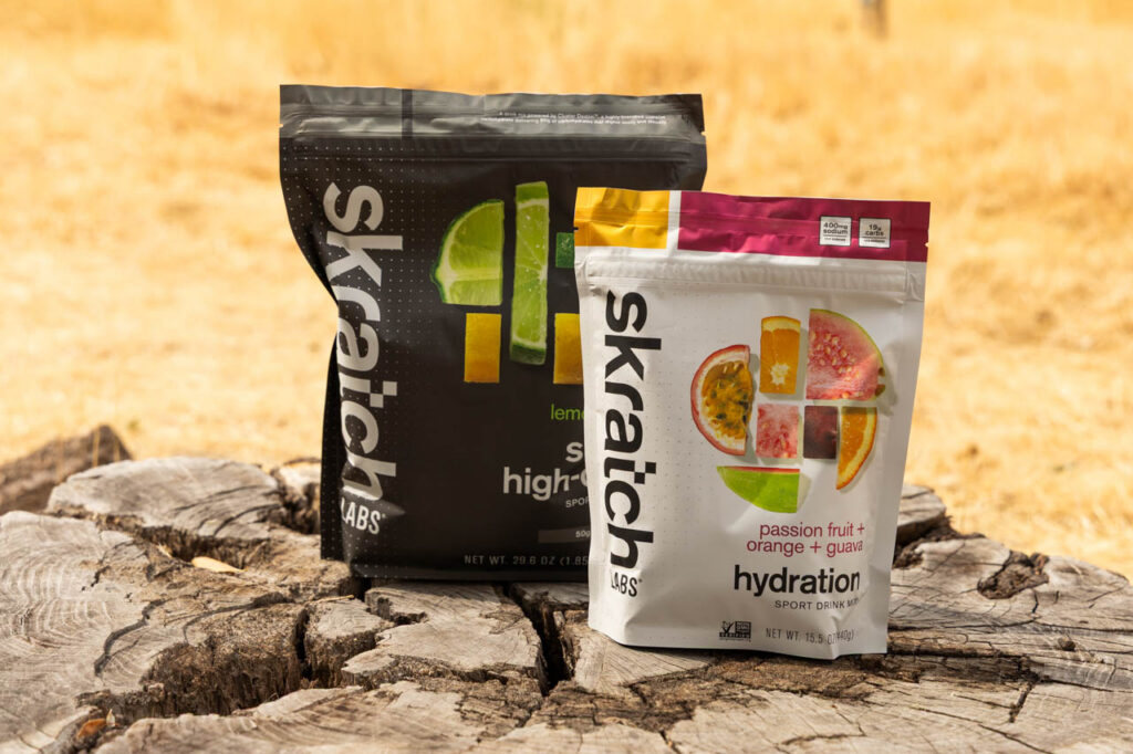 A bag of Skratch Labs electrolytes and super high carb mix.