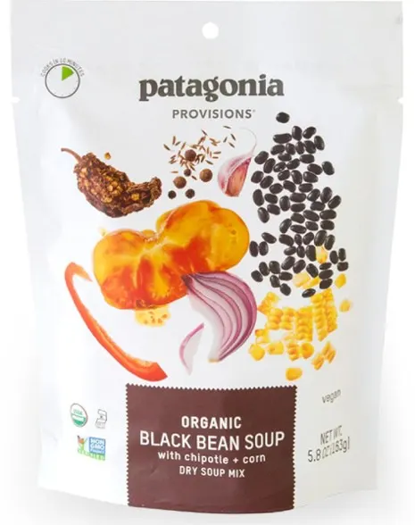 Patagonia Provisions backpacking meals: organic black bean soup