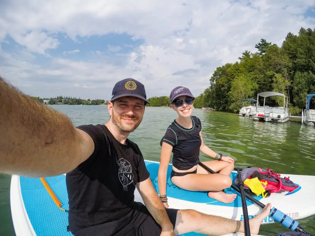 Paddleboarding on Elkhart Lake, Wisconsin