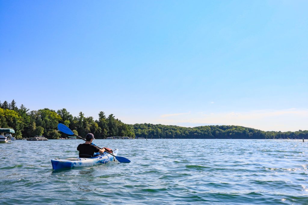 Kayaking on Elkhart Lake, Wisconsin