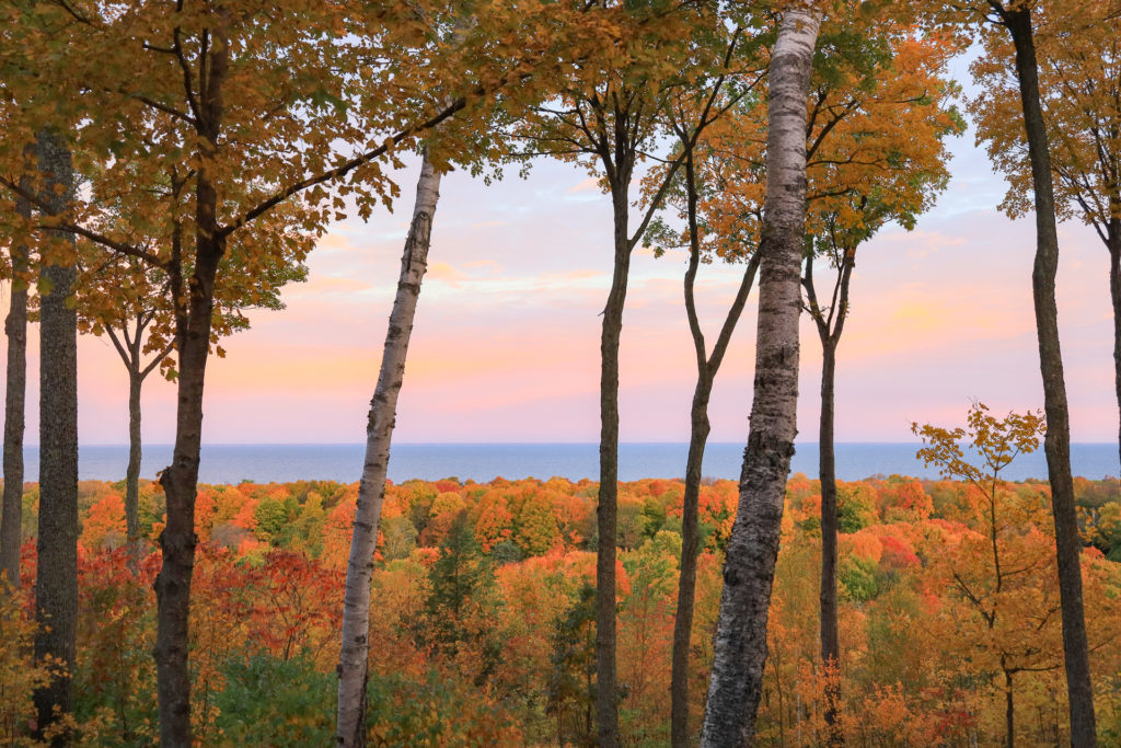 Fall hikes and colorful trees in Door County, Wisconsin