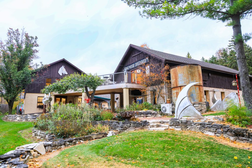 The exterior of Edgewood Orchard Galleries in Door County, Wisconsin.