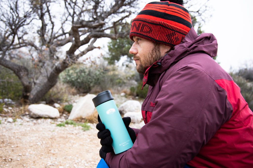 Josh all layered up on a chilly morning in Guadalupe Mountains National Park