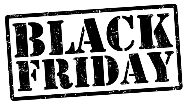 Black Friday in bold, black letters