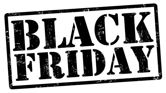 black friday in bold, black letters