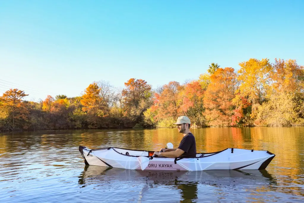 The Oru Inlet Kayak on the water