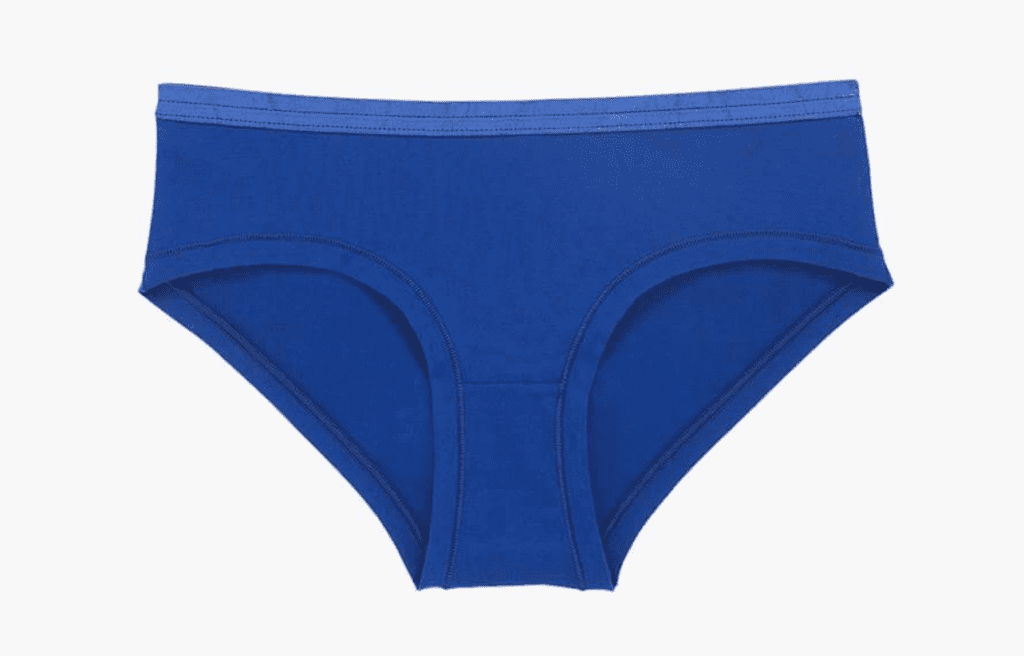 Knickey organic cotton underwear: mid-rise hipster in Bell Bottom blue