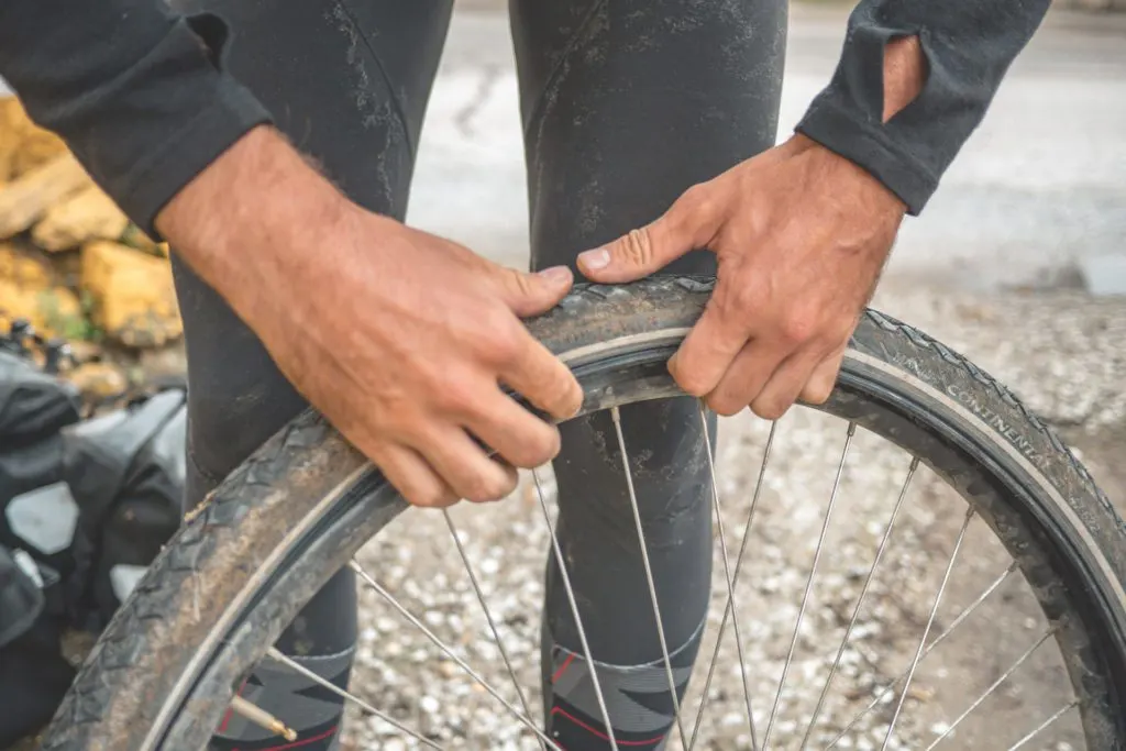 changing a bike tire