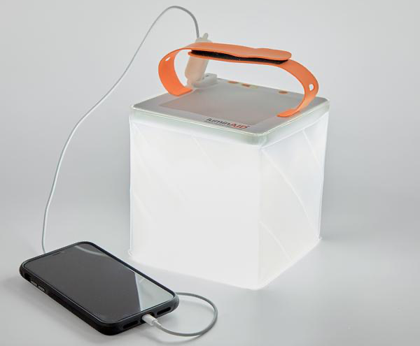 LuminAid Tital inflatable solar lantern that also charges your phone.