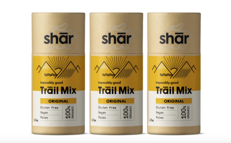 sustainable snacks in compostable packaging: Shar trail mix