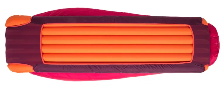 A rear view of the pad sleeve on the women's Sunbeam 15 Big Agnes Sleeping bag.