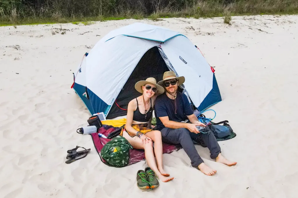 Tent on a clearance beach