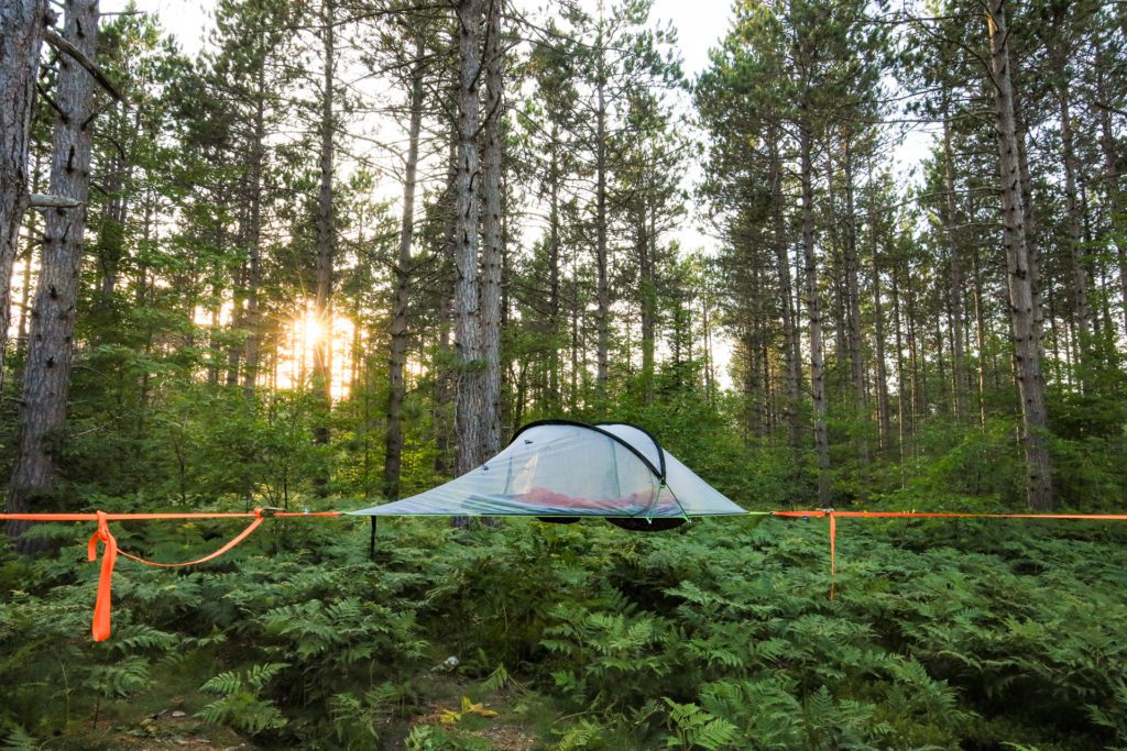 Find the perfect campsite: camping in our Tentsile tree tent in Michigan.