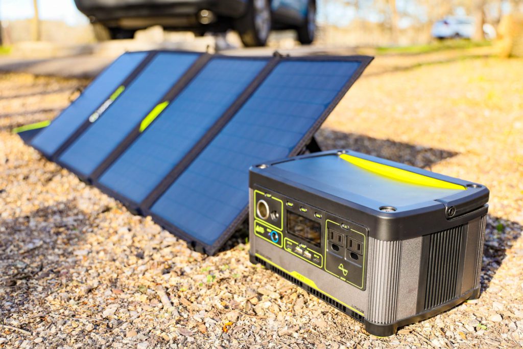 The Goal Zero Yeti 500X and Nomad 50 solar panel.