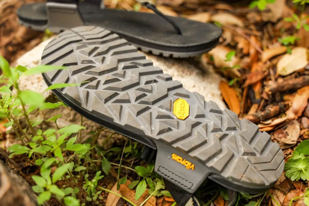 The Bedrock Cairn Pro II Adventure Sandals Vibram Sole.
