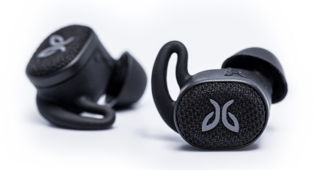 Closeup of the Jaybird Vista 2 earbuds.