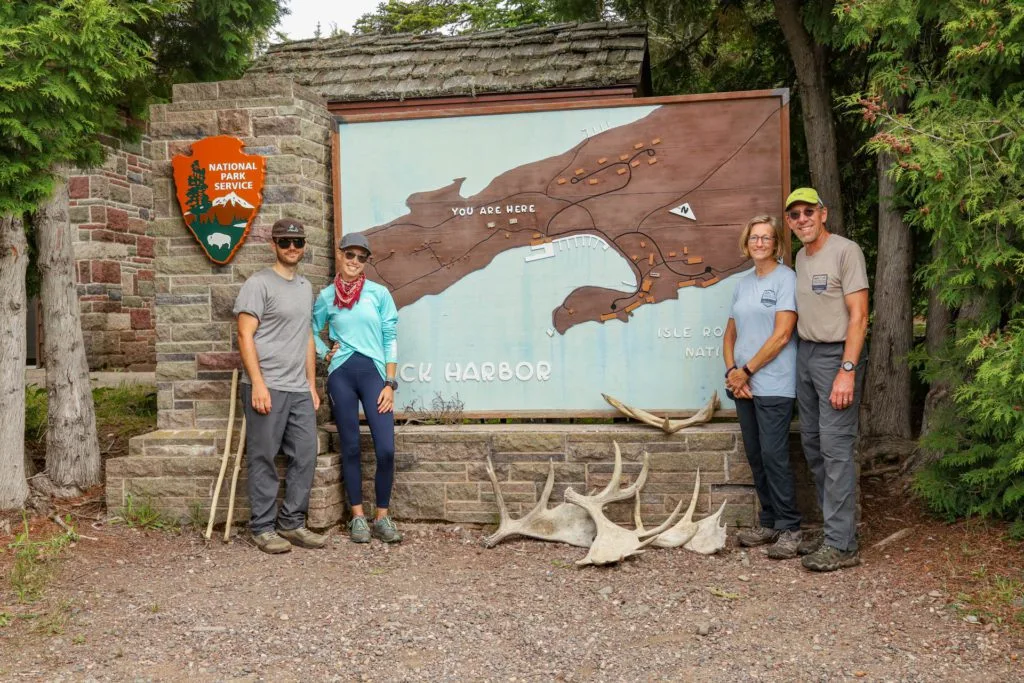 Josh and I and my mom and dad after backpacking on Isle Royale.