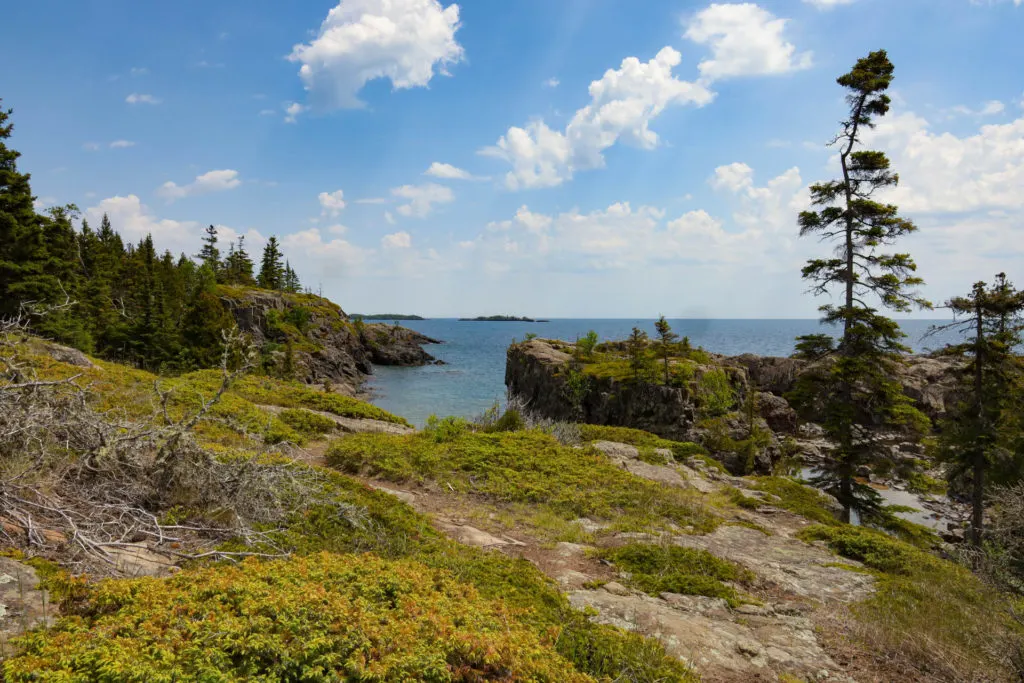 A view of Lake Superior from the Scoville Point Trail.