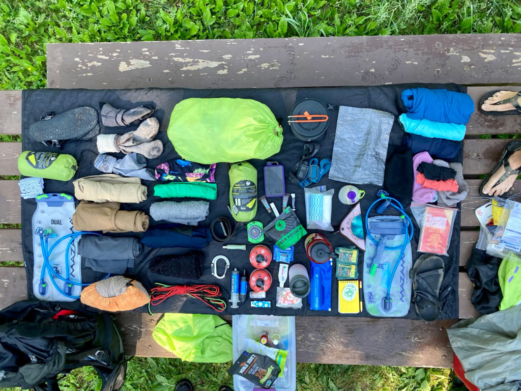 Just about everything in our two packs on a recent 7-day backpacking trip to Isle Royale National Park.