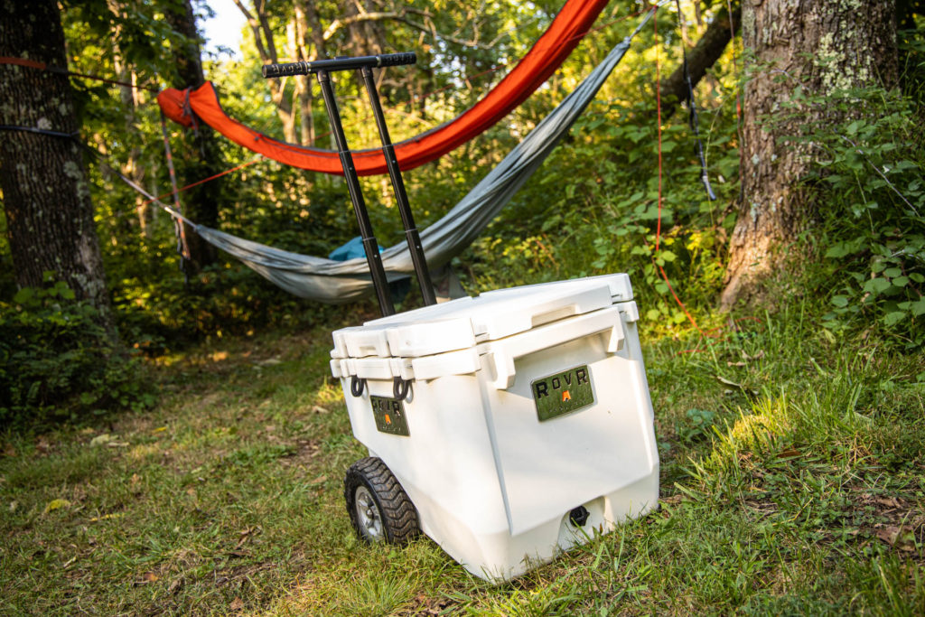 The RovR Cooler parked at the campsite.