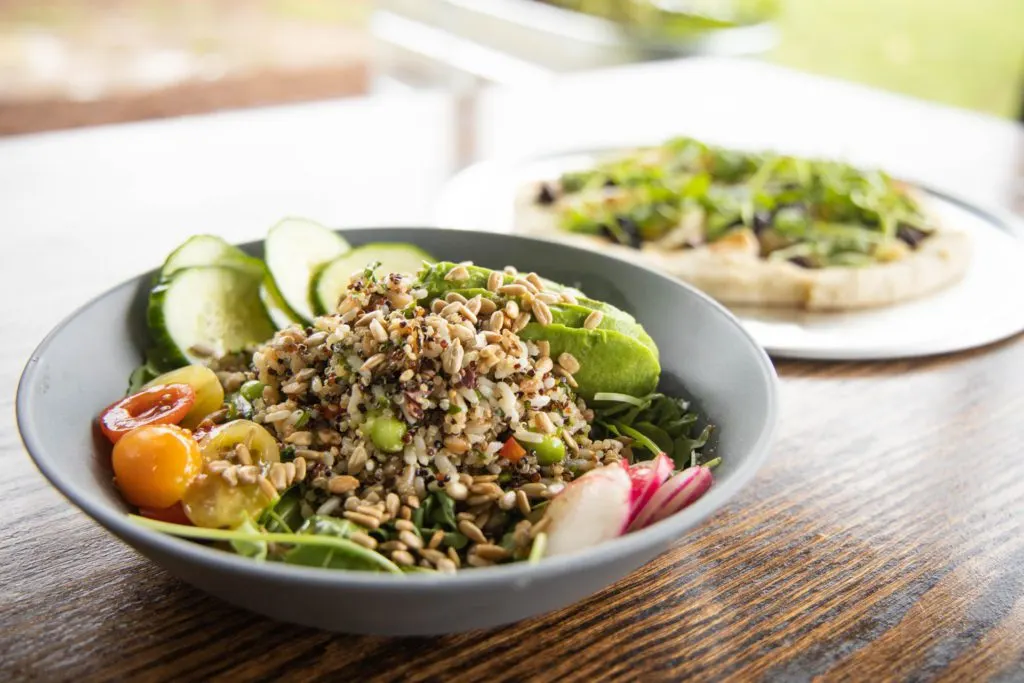 A quinoa bowl at Peaceful Side Social in Townsend.