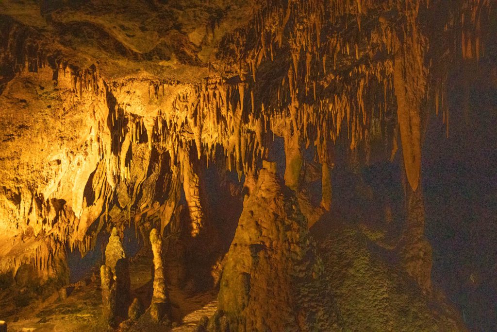 Stalactites in Tuckaleechee Caverns.