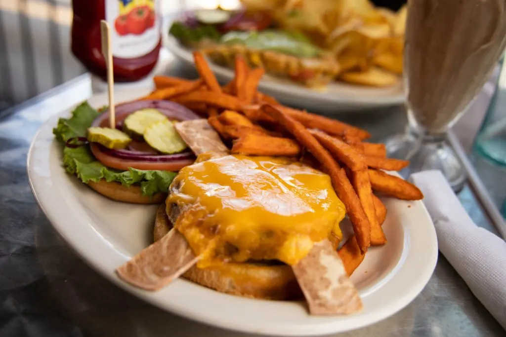 Vegan burgers and shakes at Hot Rod's 50's Diner.