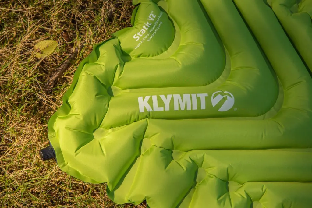 The Klymit Static V2 inflatable sleeping pad.