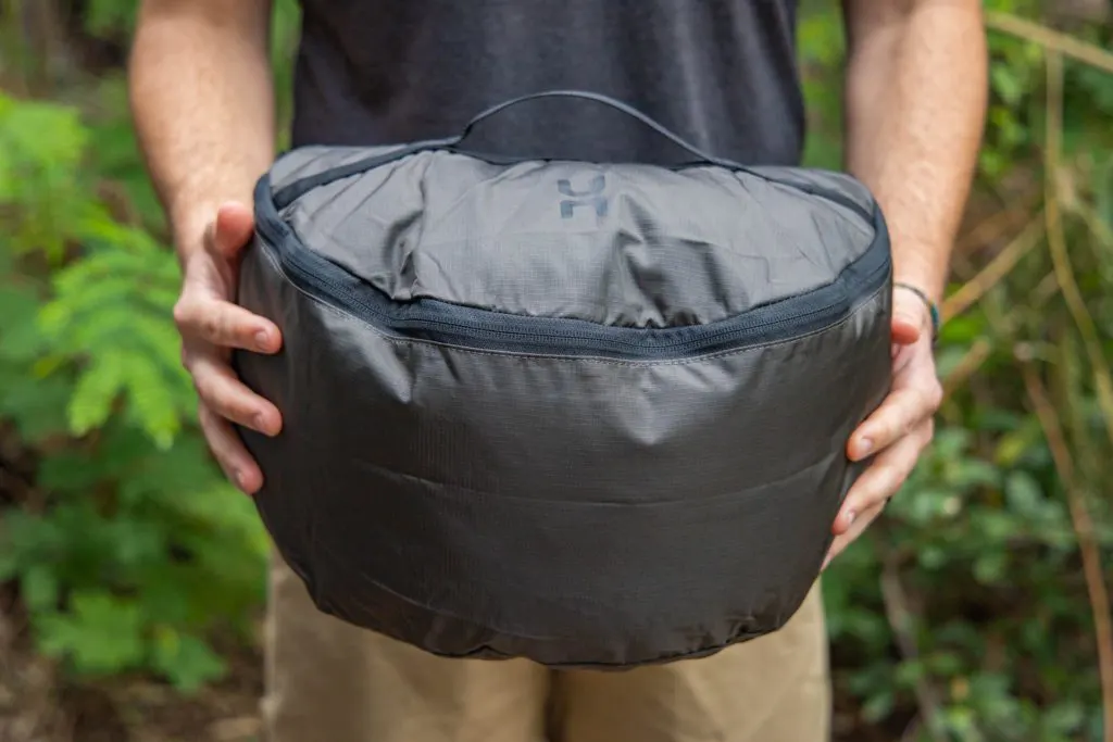 The waterproof Hillsound PackStack in the tall 60L version.