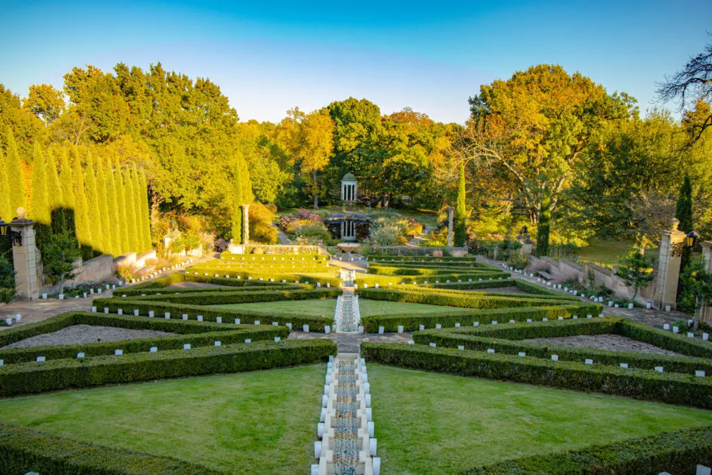 The garden at the Philbrook Museum of Art