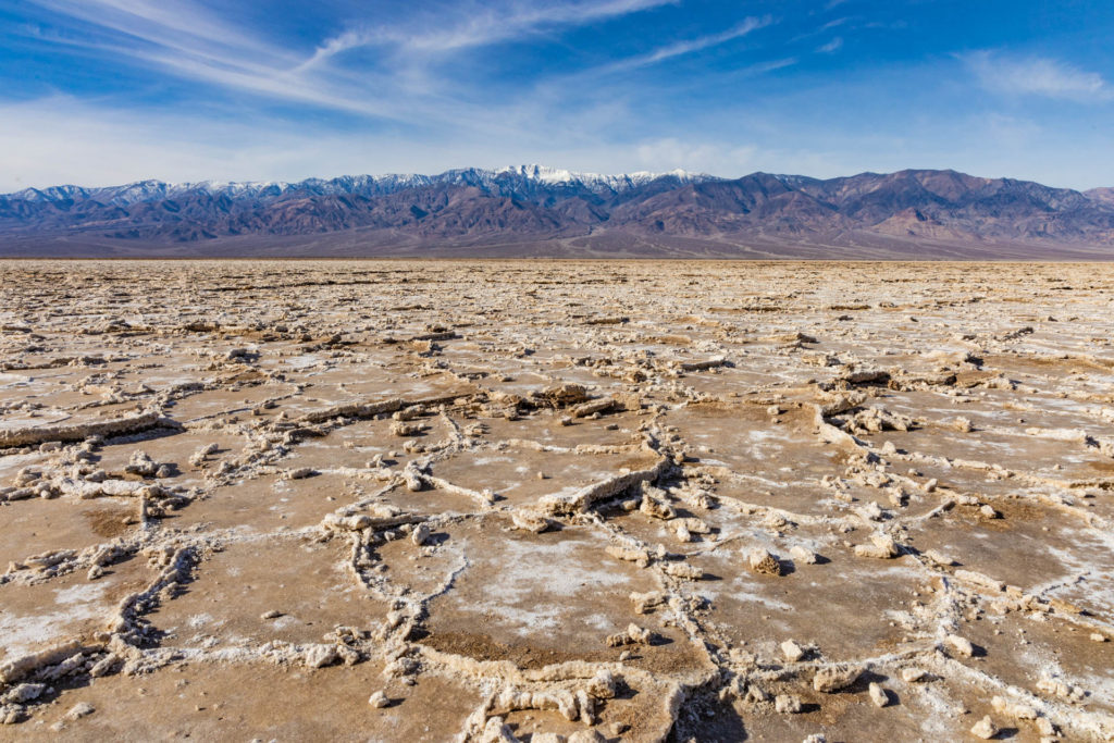 Badwater Basin Salt Flats in Death Valley National Park.