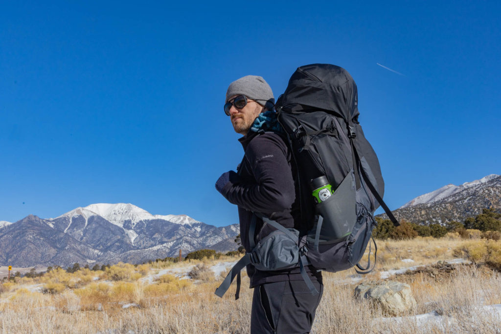 Josh with the Deuter Futura Air Trek Backpack in Great Sand Dunes National Park.