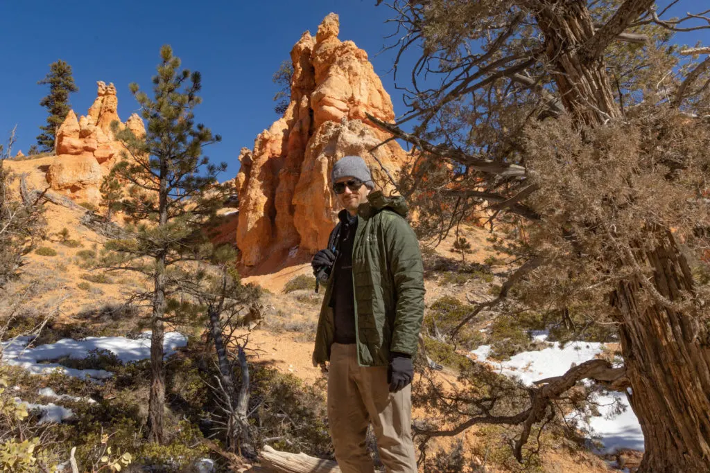 Man in a green Pak-Jak jacket.