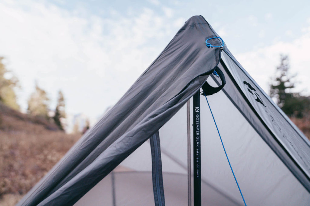 Use trekking poles to pitch The One from Gossamer Gear (photo courtesy of Gossamer Gear).