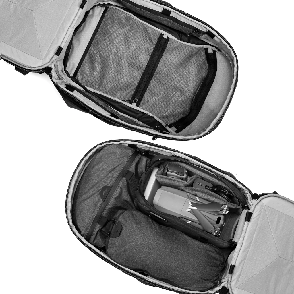 The interior and capacity of the Peak Design Travel Backpack 30L (Photo Courtesy of Peak Design)