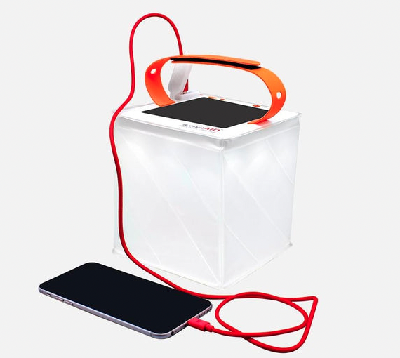 The LuminAID Titan 2-in-1 Power Lantern with phone charging capabilities (Photo Courtesy of LuminAID).