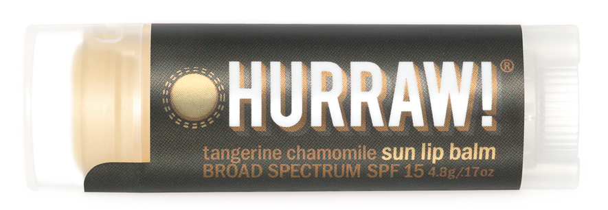 A tube of Hurraw! tangerine chamomile sun lip balm (photo courtesy of Hurraw!)