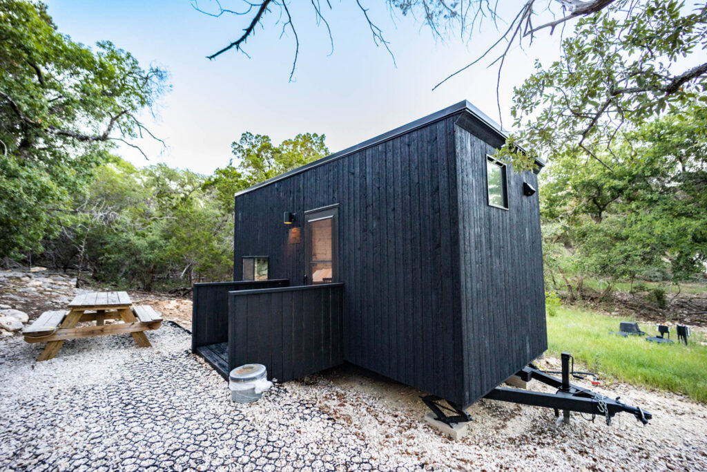 One of the Getaway tiny cabins in Wimberley, Texas.