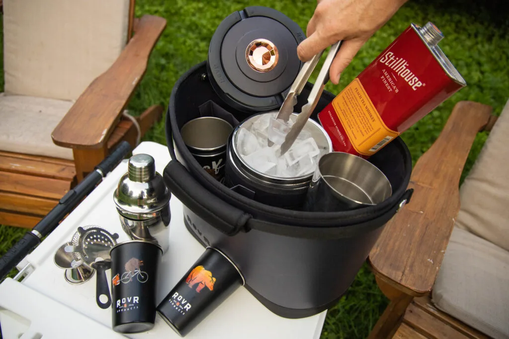 Making camp cocktails with the RovR KeepR and IceR with Stillhouse whiskey.