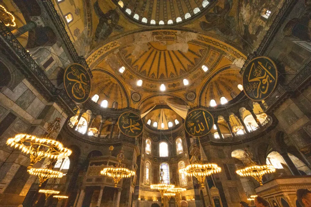The inside of Hagia Sophia.