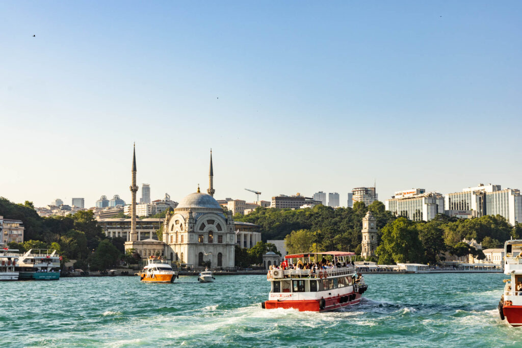 Ferries and boat tours abound on the Basphorus in Istanbul.