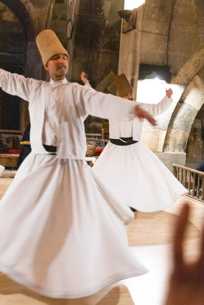 The Whirling Dervishes performing in Cappadocia, Turkey.