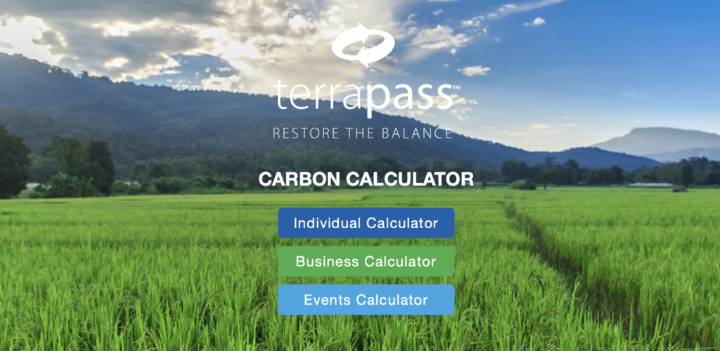 Purchase carbon offset credits on terrapass's website.
